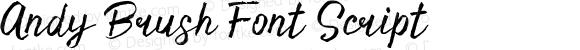 Andy Brush Font Script Version 1.000