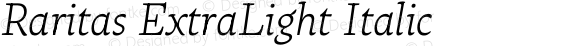 Raritas ExtraLight Italic