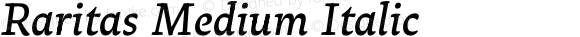 Raritas Medium Italic