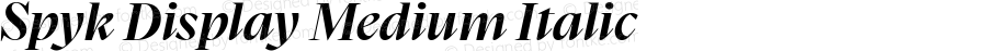 Spyk Display Medium Italic