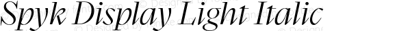 Spyk Display Light Italic