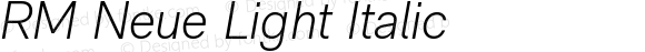 RM Neue Light Italic
