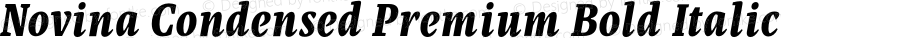 Novina Condensed Premium Bold Italic