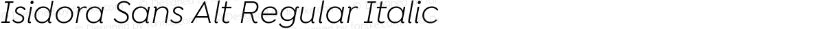 Isidora Sans Alt Regular Italic