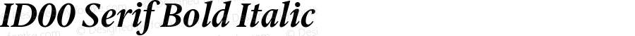 ID00 Serif Bold Italic Version 1.001