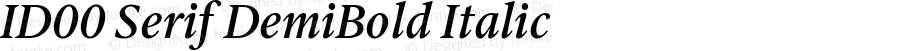 ID00 Serif DemiBold Italic Version 1.002