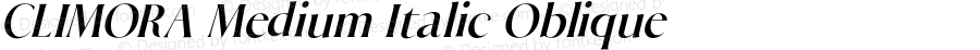 CLIMORA Medium Italic Oblique