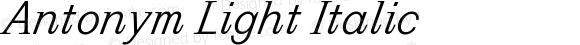 Antonym Light Italic