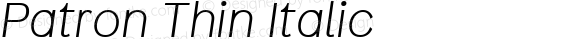 Patron Thin Italic