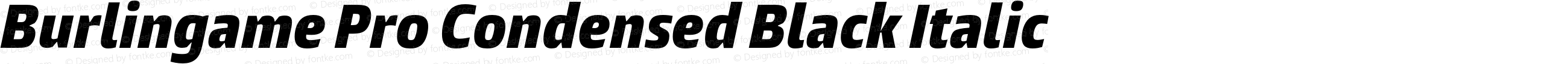 Burlingame Pro Condensed Black Italic