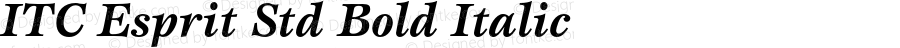 ITC Esprit Std Bold Italic