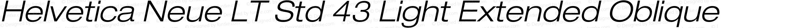 Helvetica Neue LT Std 43 Light Extended Oblique