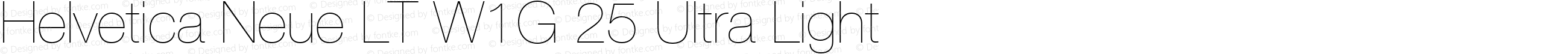 Helvetica Neue LT W1G 25 Ultra Light