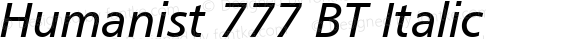 Humanist 777 BT Italic