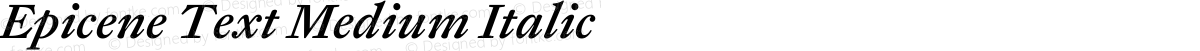 Epicene Text Medium Italic