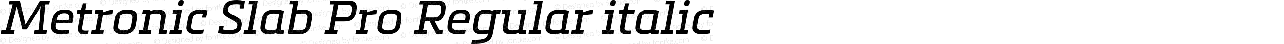 Metronic Slab Pro Regular Italic