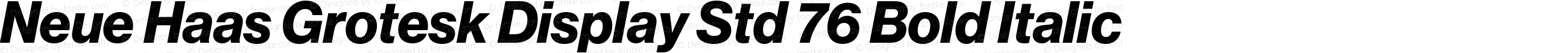 Neue Haas Grotesk Display Std 76 Bold Italic