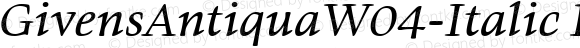 GivensAntiquaW04-Italic Regular