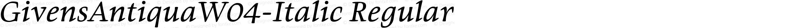 GivensAntiquaW04-Italic Regular