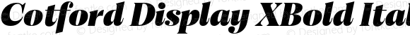 Cotford Display XBold Italic