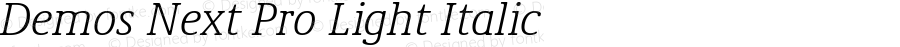 Demos Next Pro Light Italic