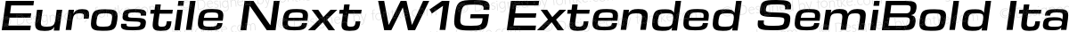 Eurostile Next W1G Extended SemiBold Italic