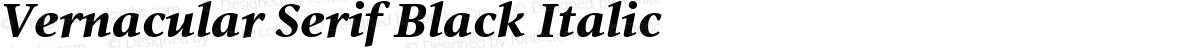 Vernacular Serif Black Italic