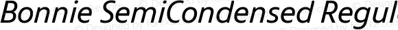 Bonnie SemiCondensed Regular Italic