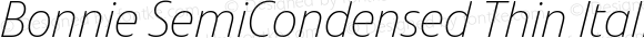 Bonnie SemiCondensed Thin Italic