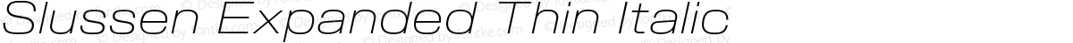 Slussen Expanded Thin Italic