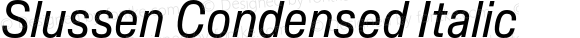 Slussen Condensed Italic Version 1.000;Glyphs 3.1.1 (3148)