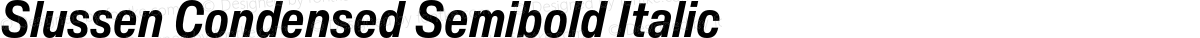 Slussen Condensed Semibold Italic