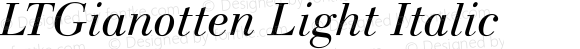 LinotypeGianotten LightItalic