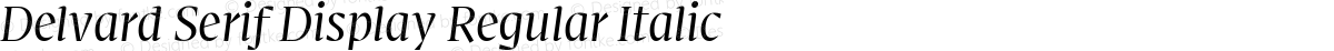 Delvard Serif Display Regular Italic