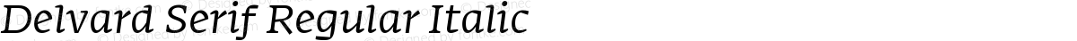 Delvard Serif Regular Italic
