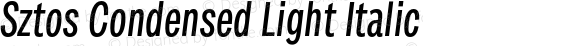 Sztos Condensed Light Italic