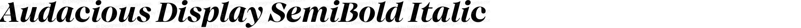 Audacious Display SemiBold Italic