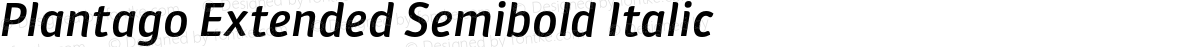 Plantago Extended Semibold Italic