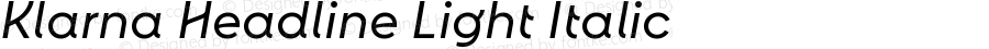 Klarna Headline Light Italic