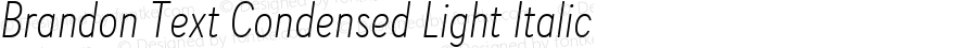 Brandon Text Condensed Light Italic