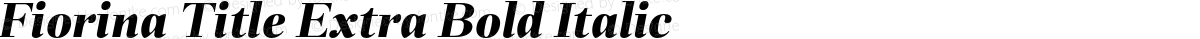 Fiorina Title Extra Bold Italic