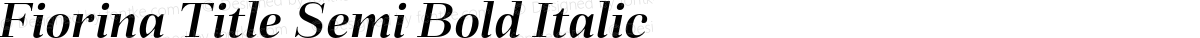 Fiorina Title Semi Bold Italic
