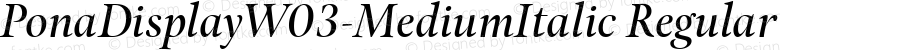 Pona Display W03 Medium Italic