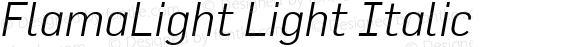 FlamaLight Light Italic
