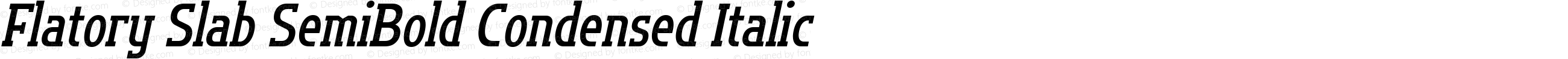 Flatory Slab SemiBold Condensed Italic