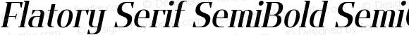 Flatory Serif SemiBold SemiCondensed Italic