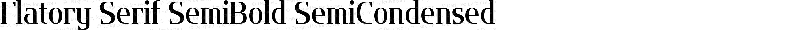 Flatory Serif SemiBold SemiCondensed