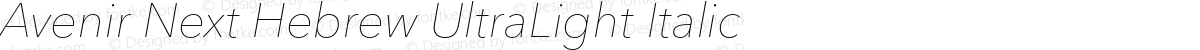 Avenir Next Hebrew UltraLight Italic
