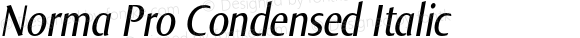 Norma Pro Condensed Italic