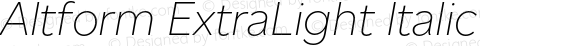 Altform ExtraLight Italic